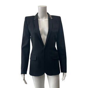 Barbara Bui Blazer Blazer Wool Leather Trim Jacket size XS/36